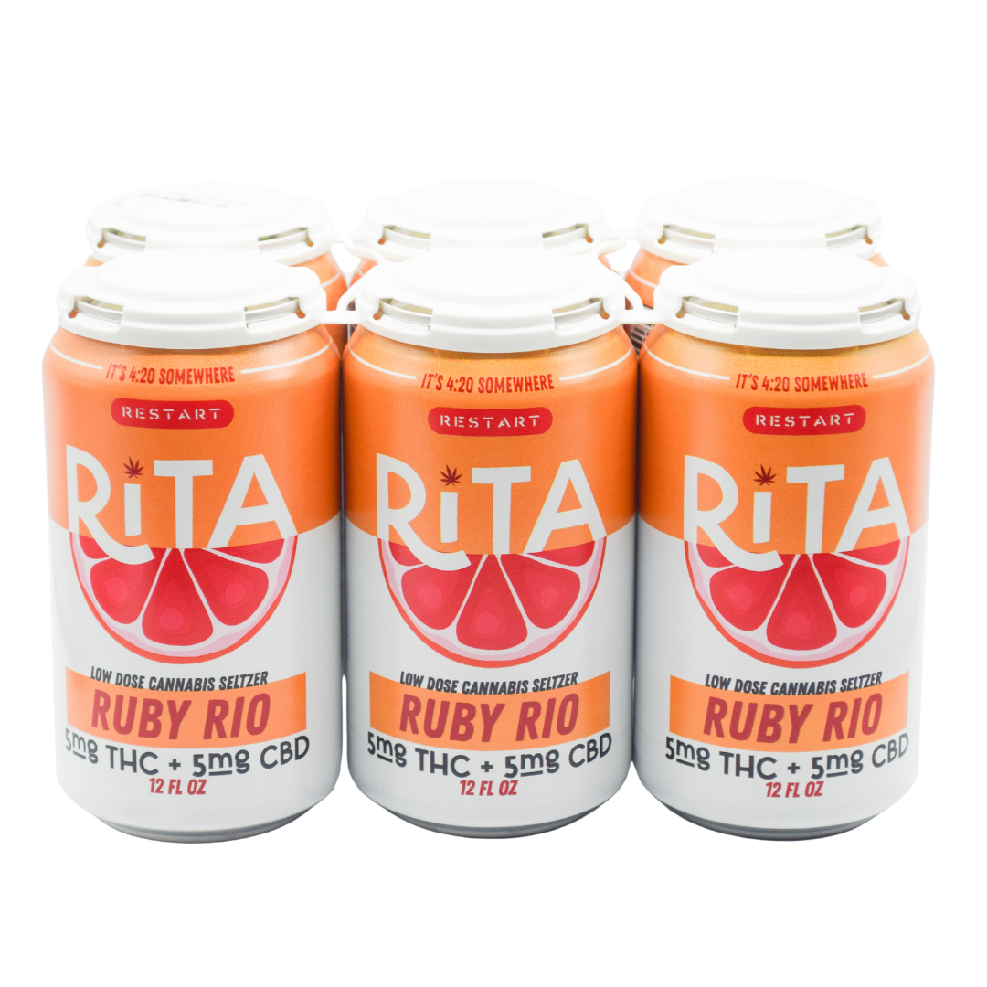 RESTART Rita Delta 9 THC 5MG + CBD 5MG Seltzer Ruby Rio 12oz / 6-pk